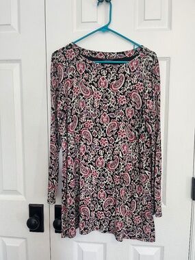JJill Wearever tunic, Ikat/paisley print, M